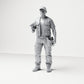 Diorama model-making product photo 0: Standing figure: craftsman with tool bag & cordless screwdriver (B046)