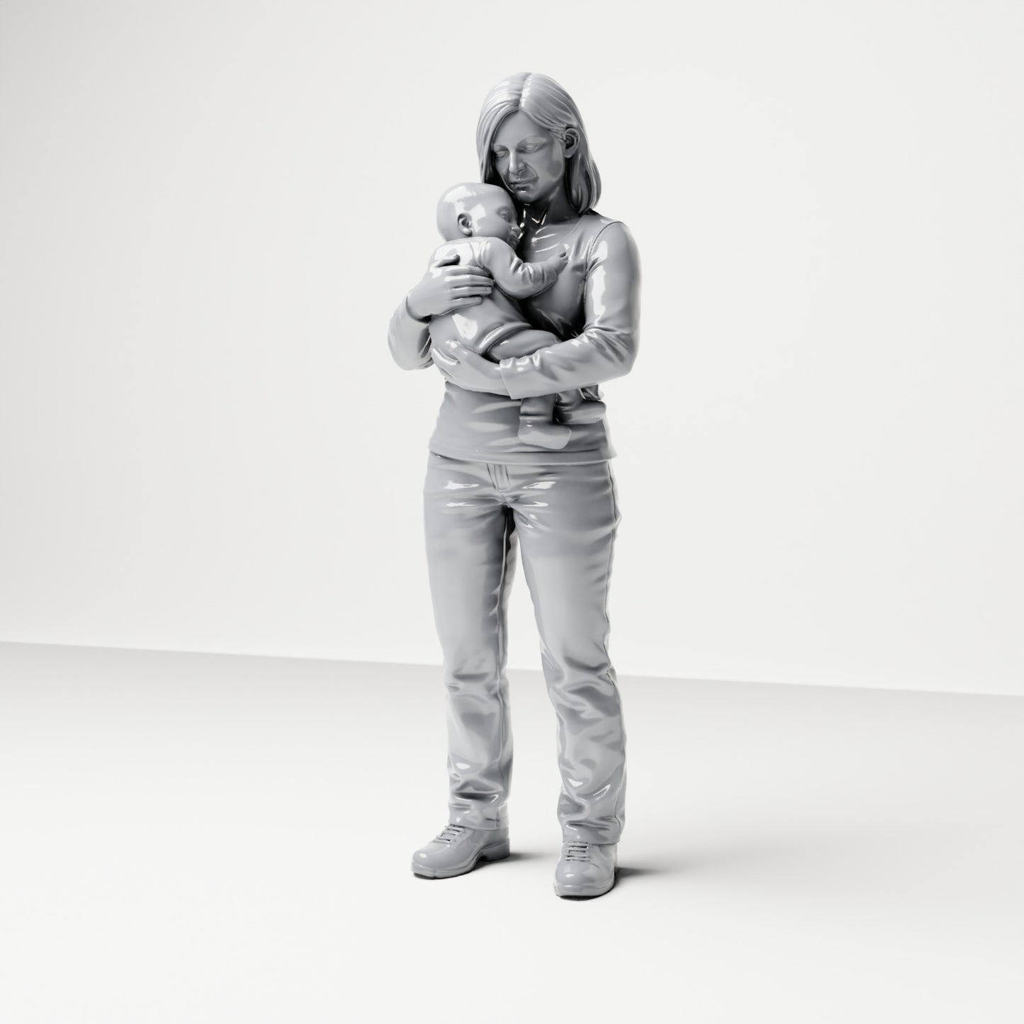 Diorama model-making product photo 0: Standing figure: mother holding a baby (B047)