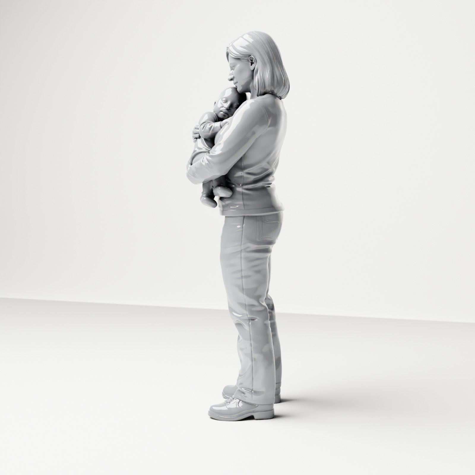 Diorama model making product photo 1: Standing figure: mother holding baby (B047)