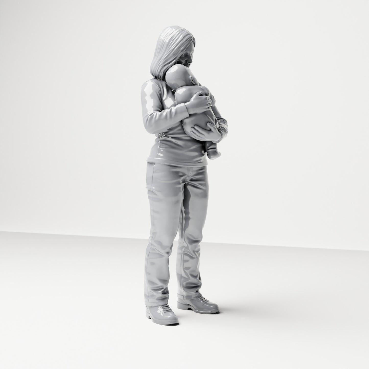 Diorama model-making product photo 3: Standing figure: mother holding baby (B047)