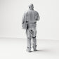 Diorama model-making product photo 2: Standing figure: parcel courier with cap, shoulder bag & handheld device (B048)