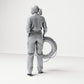 Diorama model kit product photo 2: Standing figure: female ship crew member in workwear with lifebuoy (B049)