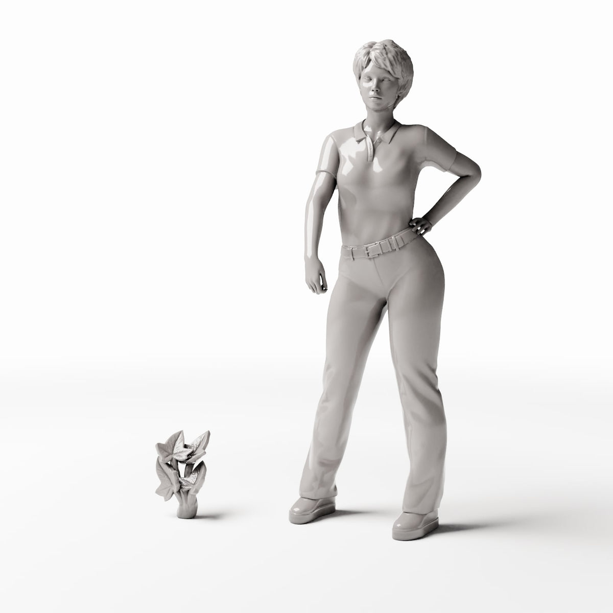 Set 04: miniature plant Ref. 527D with a human figure for scale (ivy)