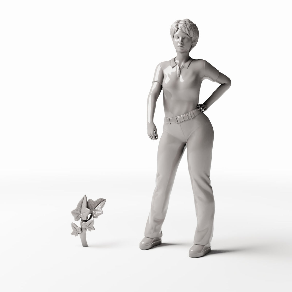 Set 04: miniature plant Ref. 528D with a human figure for scale (ivy)