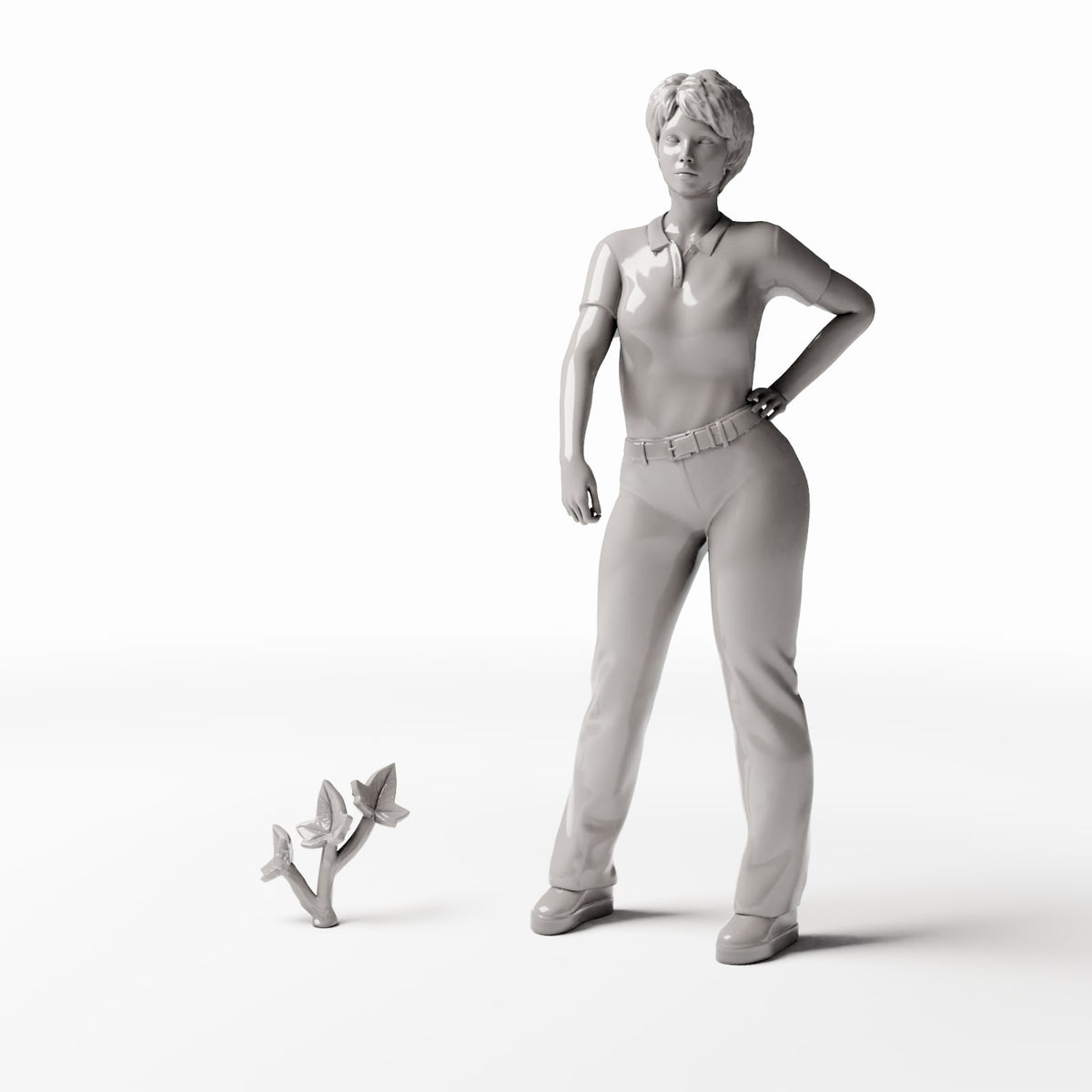 Set 04: miniature plant Ref. 529D with a human figure for scale (ivy)