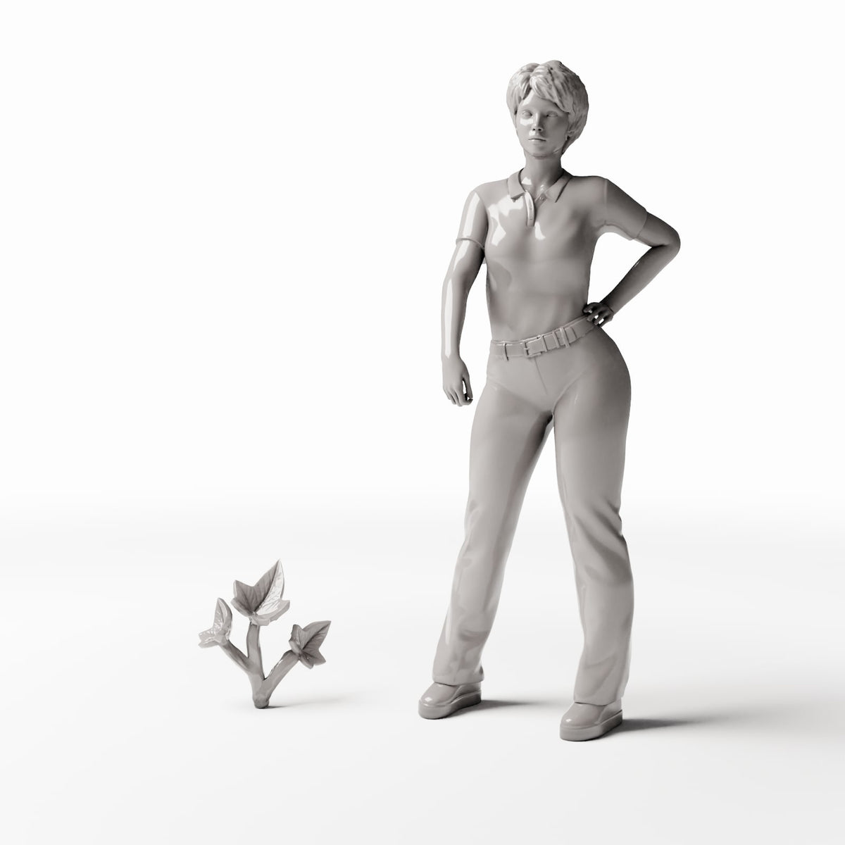 Set 04: miniature plant Ref. 530D with a human figure for scale (ivy)