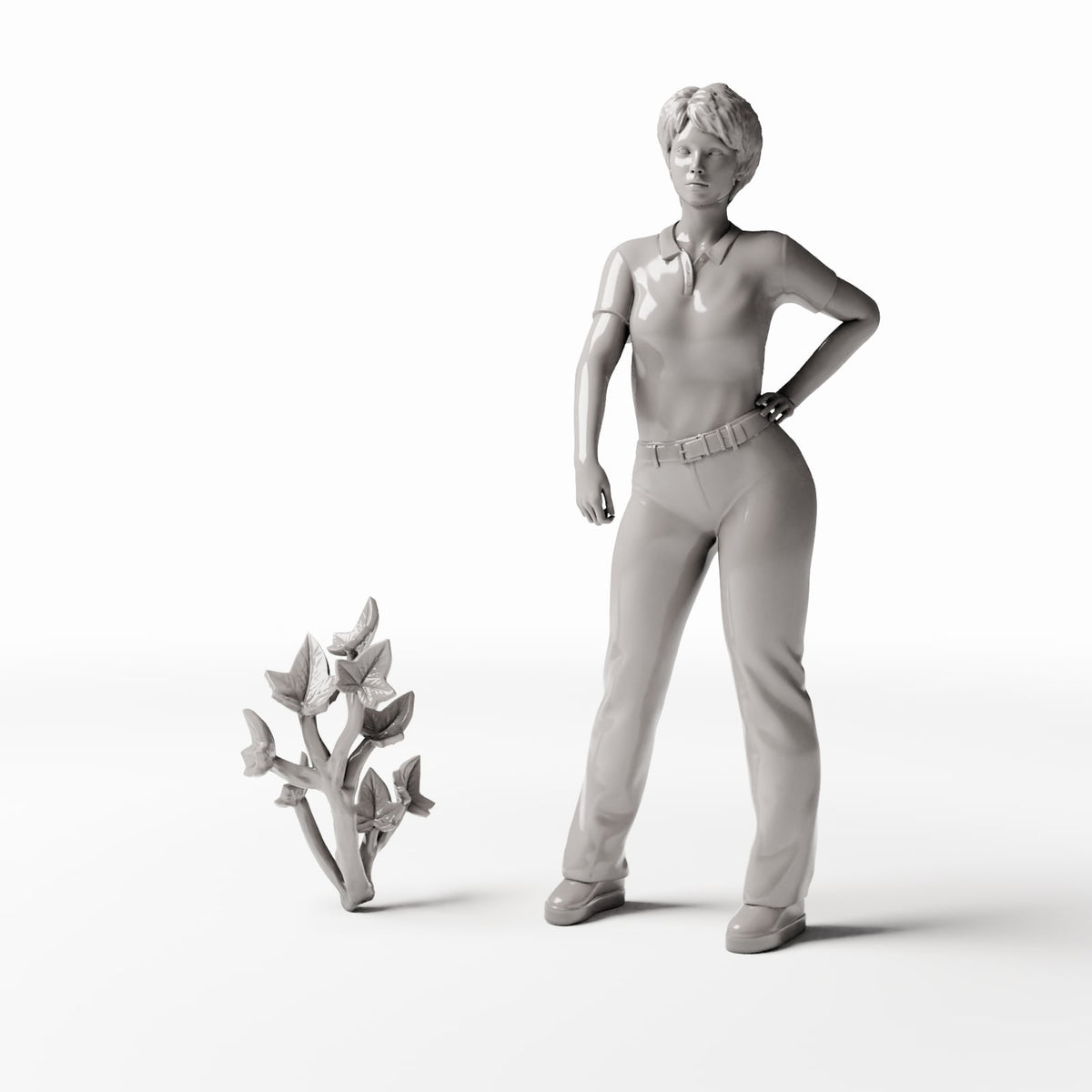 Set 04: miniature plant Ref. 532D with a human figure for scale (ivy)