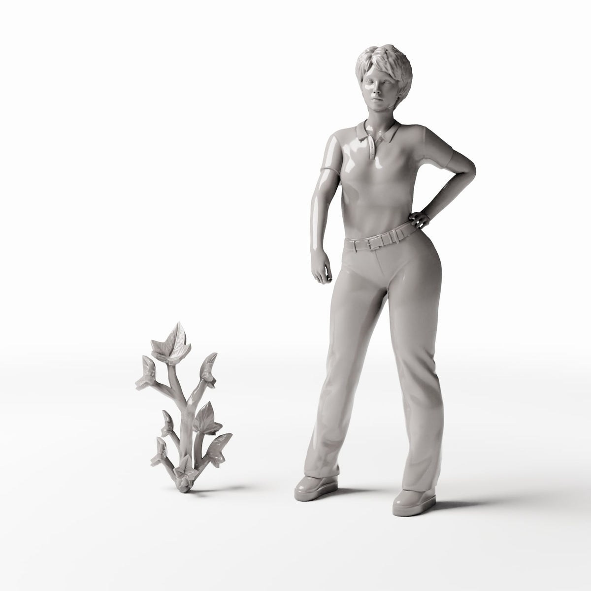 Set 04: miniature plant Ref. 534D with a human figure for scale (ivy)