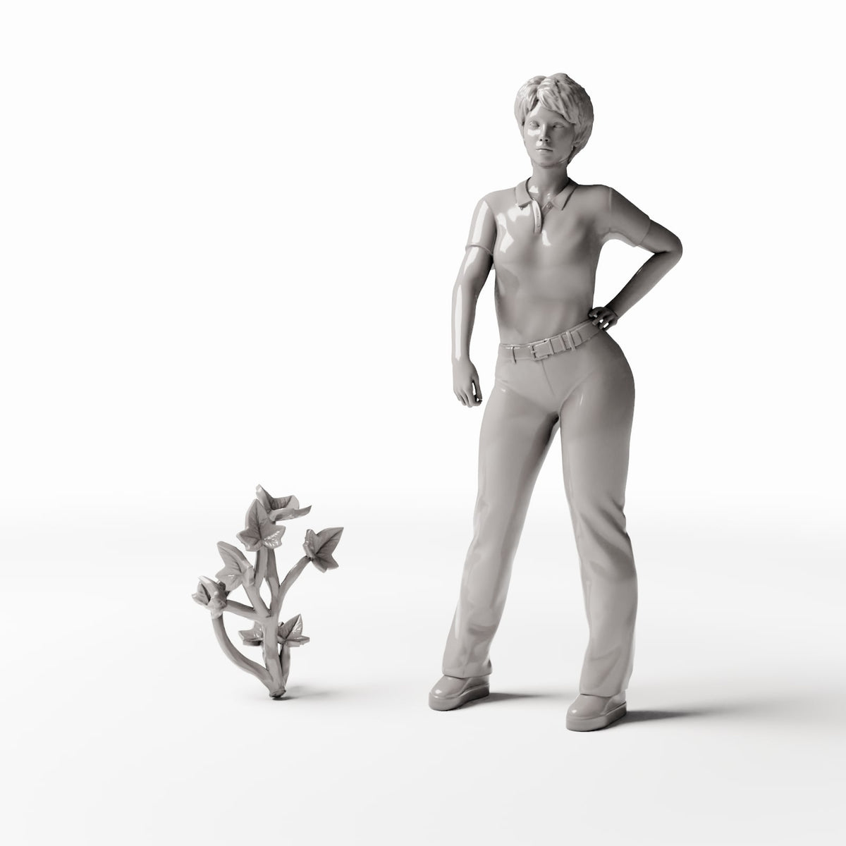 Set 04: miniature plant Ref. 535D with a human figure for scale (ivy)