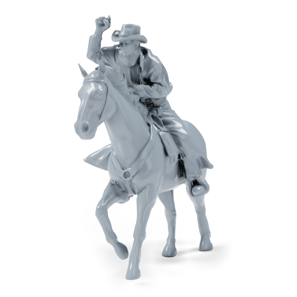 Diorama Modellbau Produktfoto 3: Diorama Western Figuren: Cowboy zu Pferd mit Bulle und Kuh (h0_36)