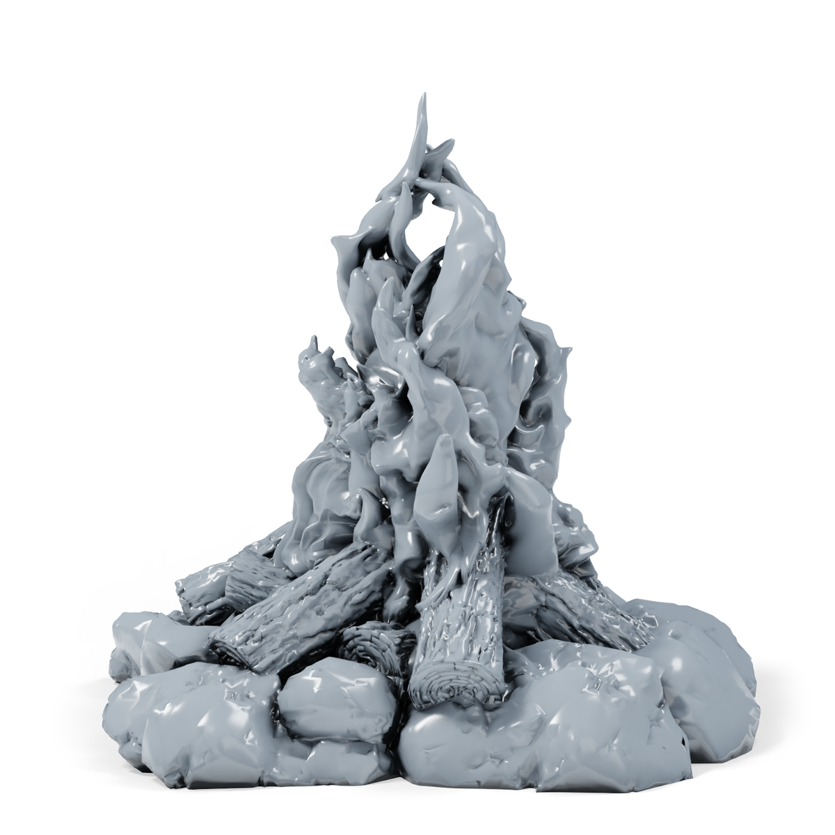 Diorama Modellbau Produktfoto 4: Diorama Miniatur Waldlager: Feuerstelle mit Baumstämmen, Stümpfen und Eimer (h0_42)