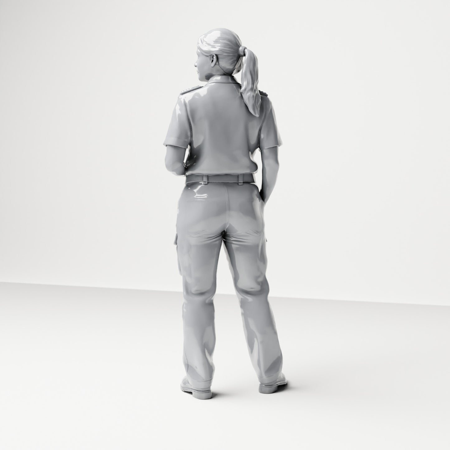 Diorama model-making product photo 2: Standing figure: female ship crew member in uniform with binoculars (B050)