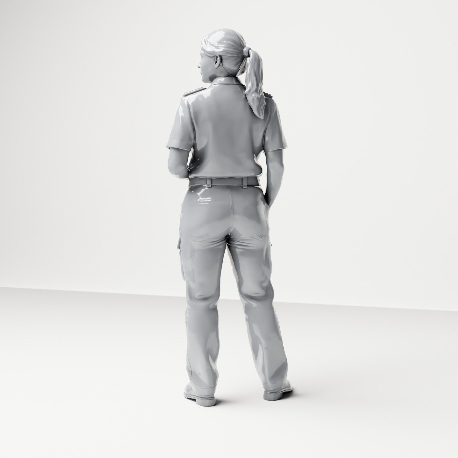 Diorama model-making product photo 2: Standing figure: female ship crew member in uniform with binoculars (B050)