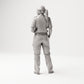 Stehende Figur: Schiffsbesatzungsfrau in Uniform mit Fernglas (B050) - Rueckansicht