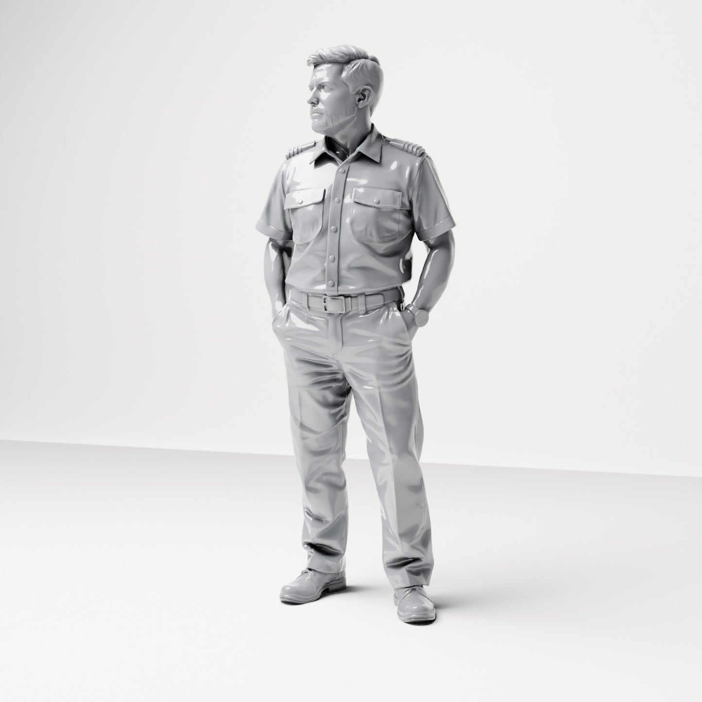 Diorama model kit product photo 0: Standing figure: ship crew member in uniform with epaulettes (B051)