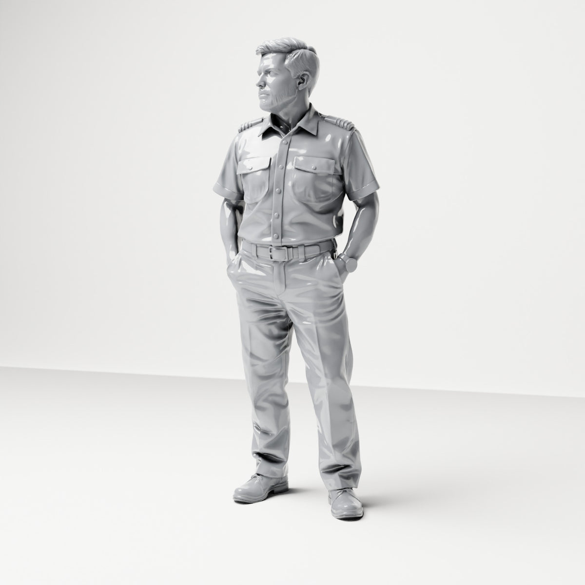 Diorama model kit product photo 0: Standing figure: ship crew member in uniform with epaulettes (B051)