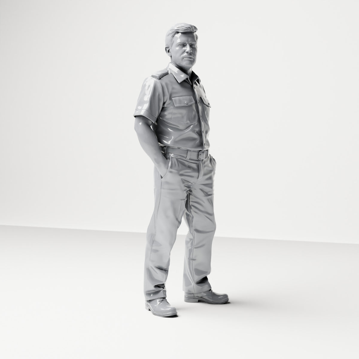 Diorama model-making product photo 3: Standing figure: ship crew member in uniform with epaulettes (B051)