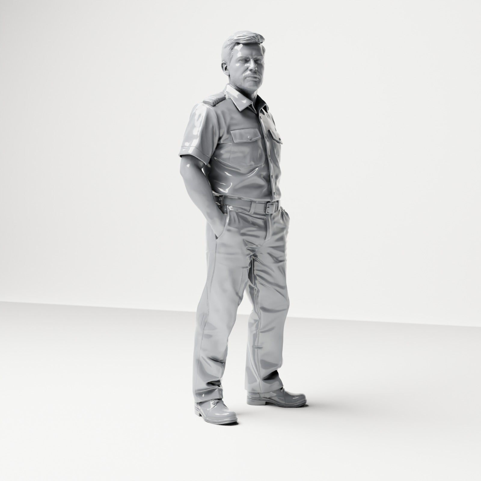 Diorama model-making product photo 3: Standing figure: ship crew member in uniform with epaulettes (B051)