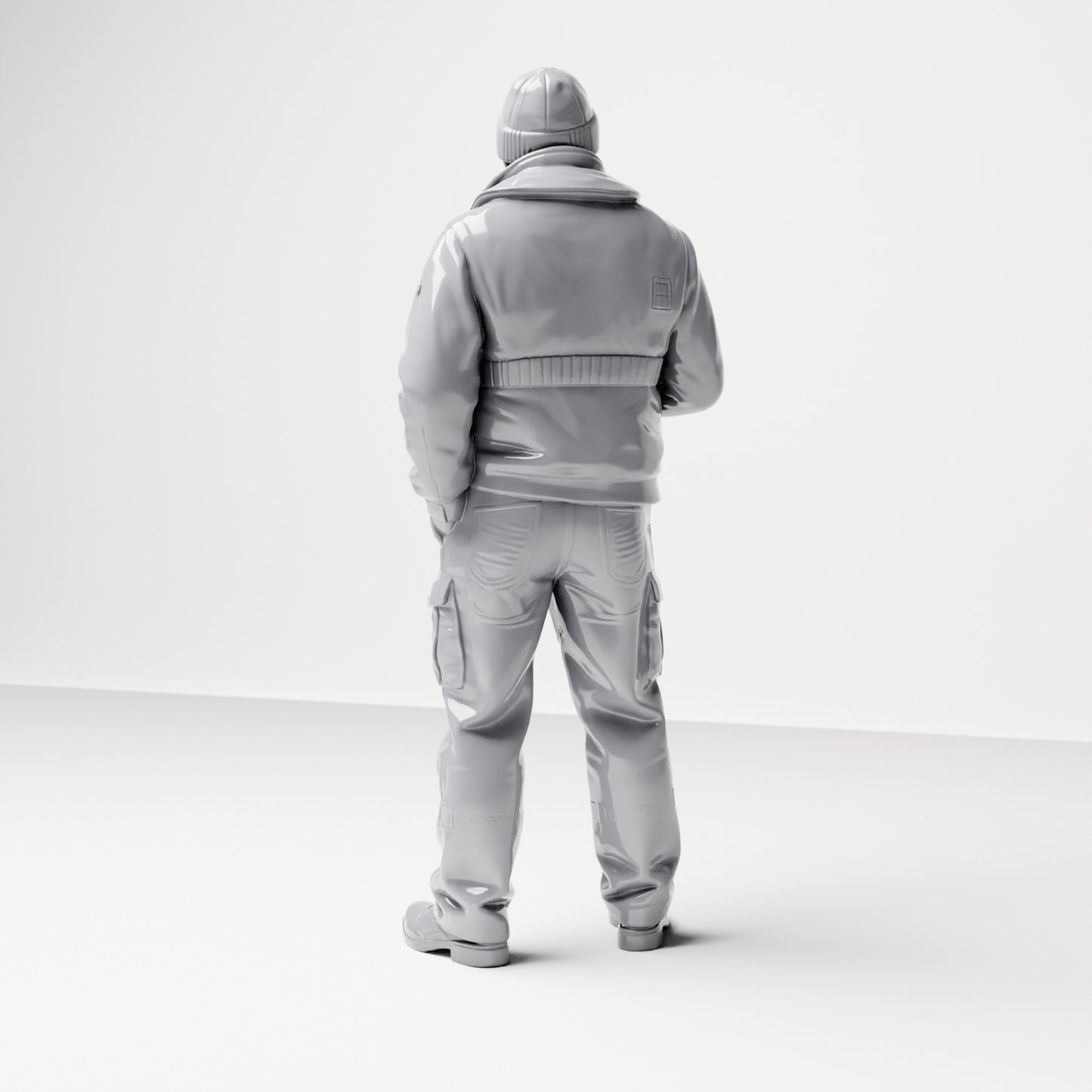 Diorama model making product photo 2: Standing figure: ship crew member with cap, life jacket & radio (B053)
