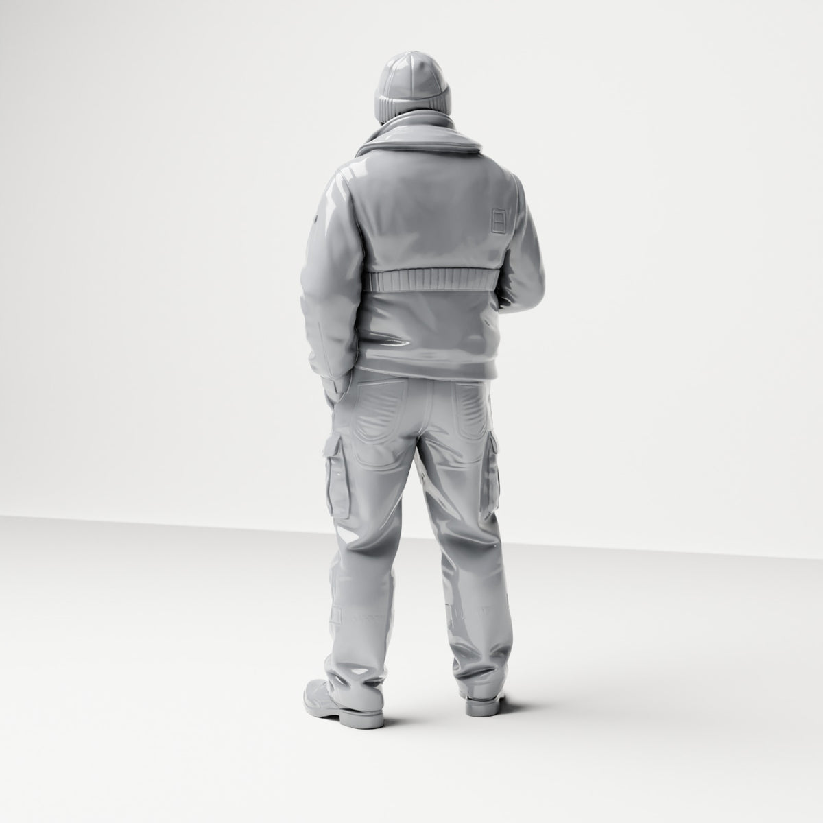 Diorama model making product photo 2: Standing figure: ship crew member with cap, life jacket & radio (B053)