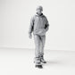 Diorama model-making product photo 0: Standing figure: Skater with cap, hoodie & skateboard (B054)