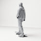 Diorama model-making product photo 2: Standing figure: Skater with cap, hoodie & skateboard (B054)