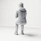 Diorama model making product photo 2: Seated figure: female spectator with hands clasped in front of her chest (B058)
