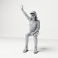 Diorama model-making product photo 0: Seated figure: female spectator with raised arm (B059)