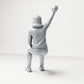 Diorama model-making product photo 2: Seated female spectator with raised arm (B059)