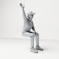 Diorama model-making product photo 3: Seated figure: female spectator with raised arm (B059)