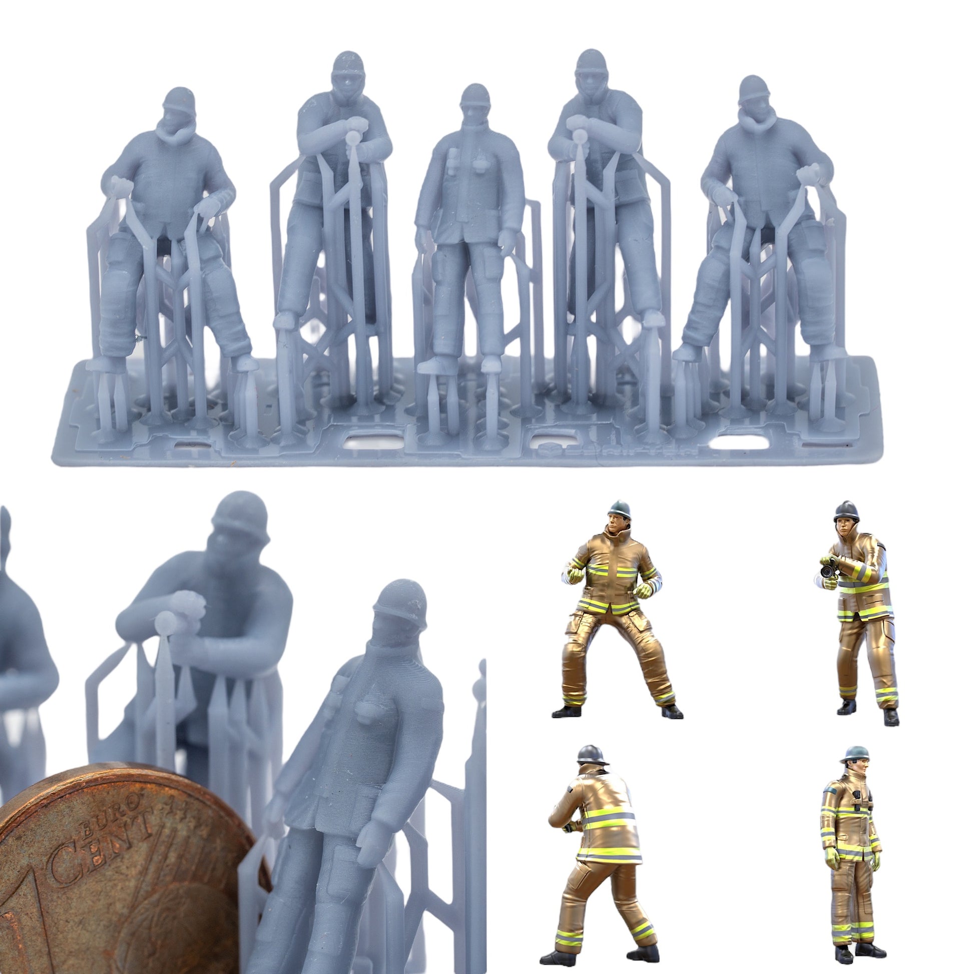 Product photo Figure H0, 1:72 - 0: Firefighter Figures Set