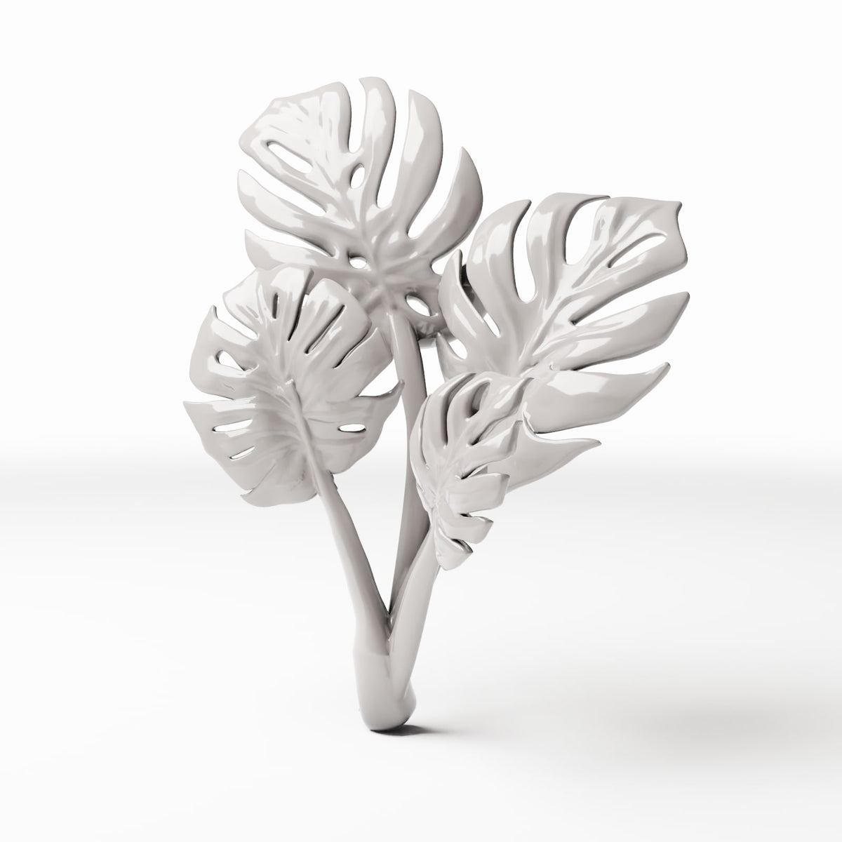 Set 05: miniature plant Ref. 482D, single view on a white background (Monstera)
