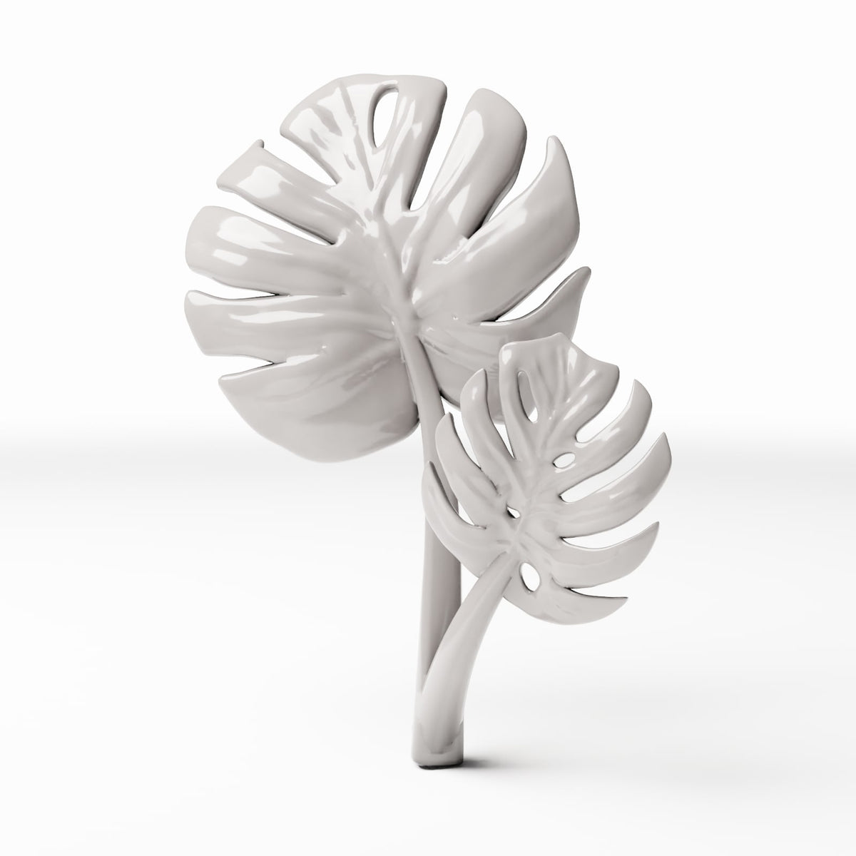 Set 05: miniature plant Ref. 483D, single view on a white background (Monstera)