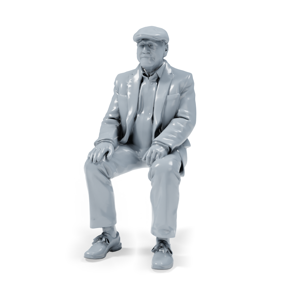 Diorama Modellbau Produktfoto 4: Diorama Figuren Set: Älteres Paar mit zwei Parkbänken (h0_38)