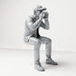Diorama model making product photo 3: Seated figure: shouting spectator with hands around mouth (B060)