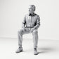 Diorama model-making product photo 0: Seated figure: Male spectator with hands on thighs (B061)