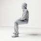 Diorama model-making product photo 1: Seated figure: Male spectator with hands on thighs (B061)