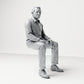 Diorama model-making product photo 3: Seated figure: Male spectator with hands on thighs (B061)
