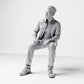 Diorama model-making product photo 0: Seated figure: man with legs apart and hands on thighs (B063)