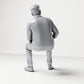 Diorama model-making product photo 2: Seated figure: man with legs apart and hands on thighs (B063)