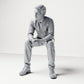 Diorama model-making product photo 0: Seated figure: male spectator with folded hands (B067)