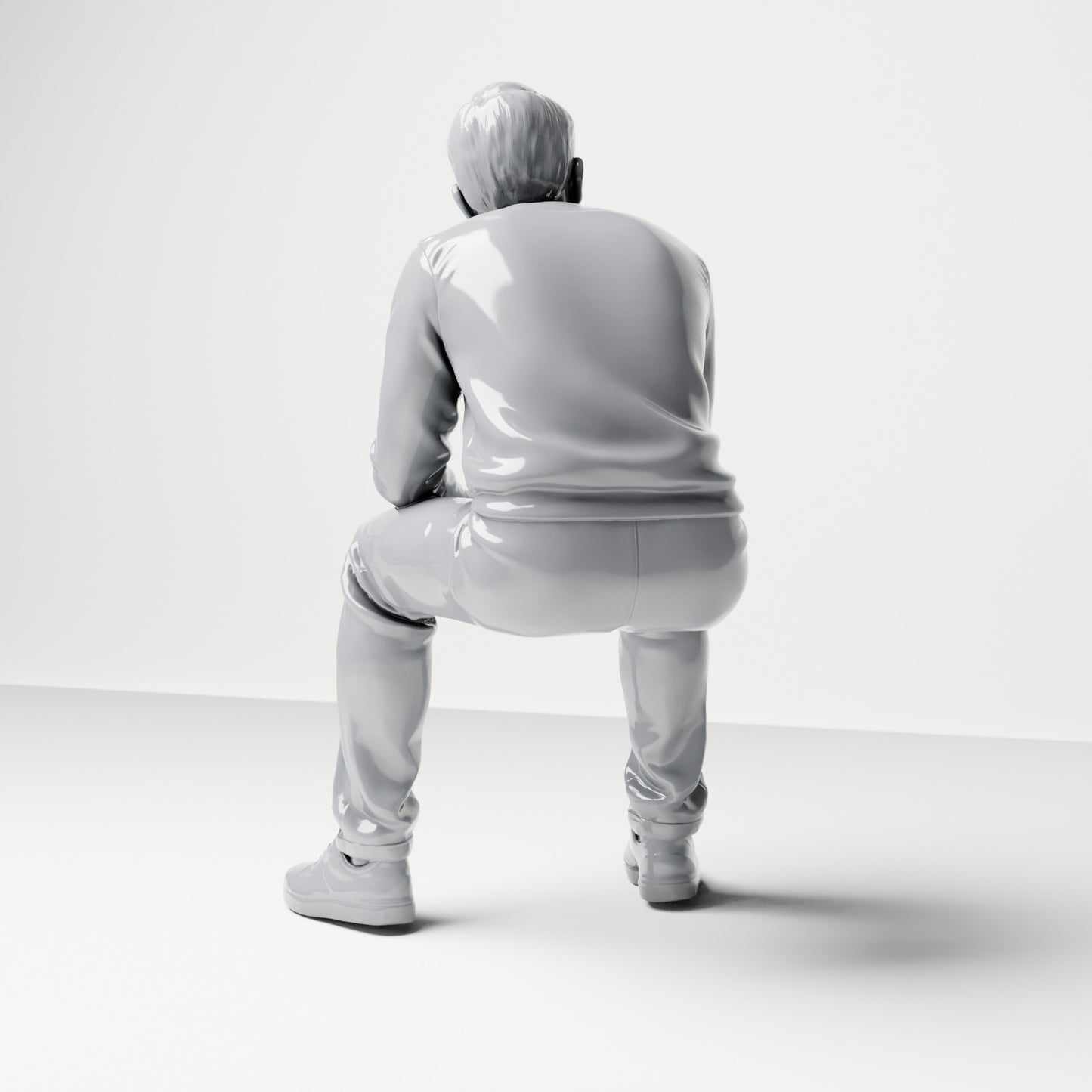 Diorama model-making product photo 2: Seated figure: male spectator with folded hands (B067)