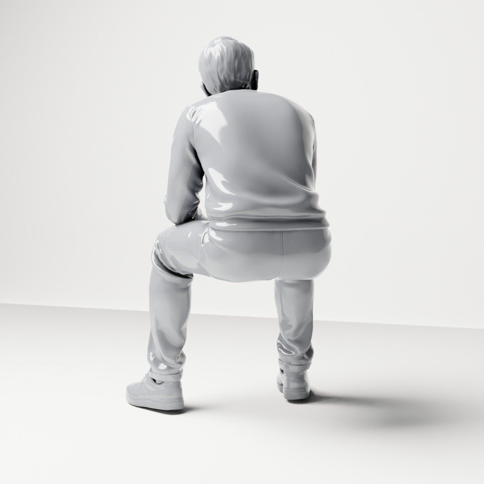 Diorama model-making product photo 2: Seated figure: male spectator with folded hands (B067)