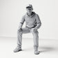 Diorama model-making product photo 0: Seated figure: man with cap & hoodie (B070)