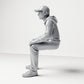 Diorama model-making product photo 1: Seated figure: man with cap & hoodie (B070)