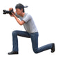 Product photo diorama and model building miniature figure: photographer kneeling