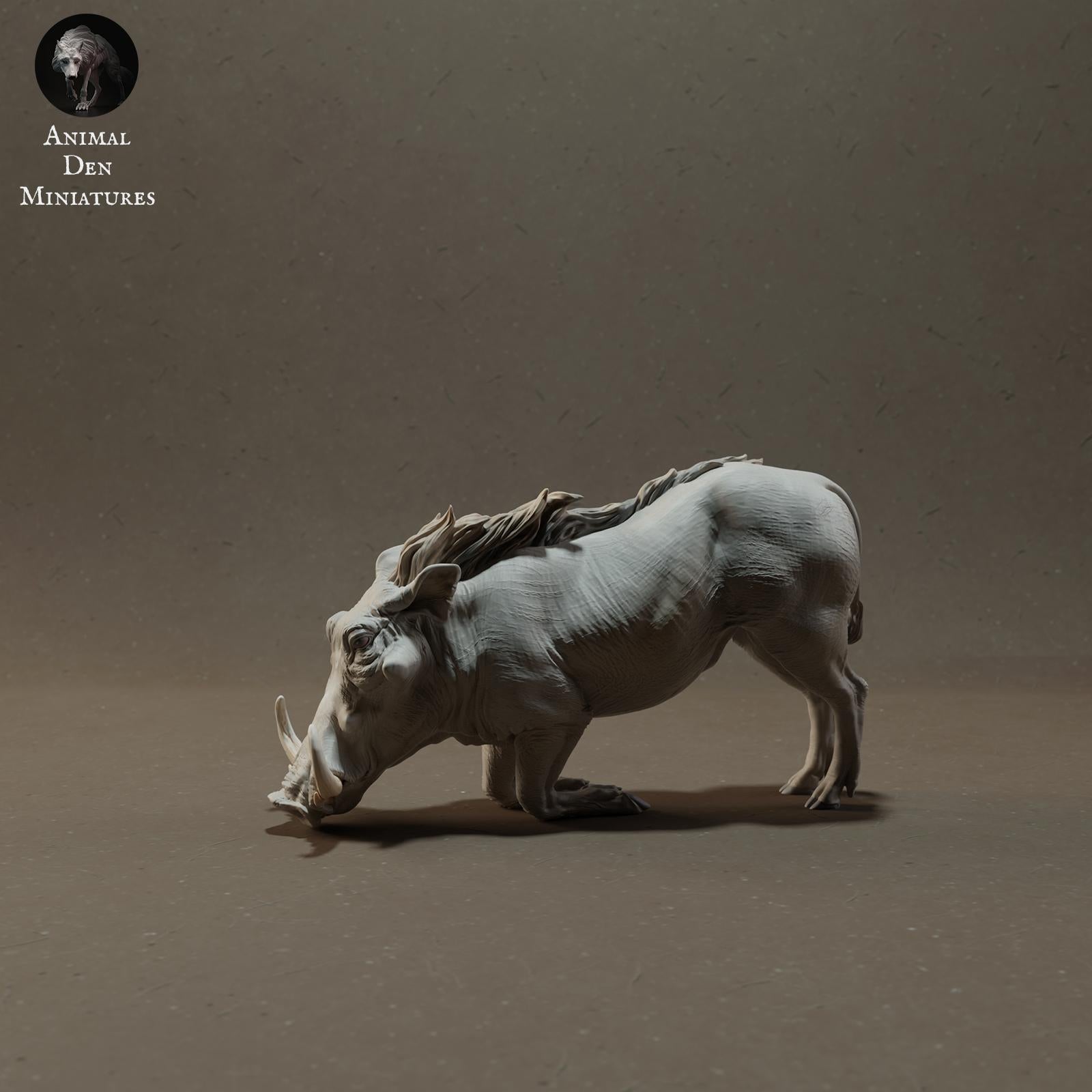 Product photo Animal Figure Diorama, Model Building: 0: Savanna Animals Figure: Kneeling Warthog – Common Warthog (Ref 01_01_56)