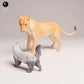 Product photo Animal Figure Diorama, Model Building: 0: Wild Animal Figures: Lioness in Battle with Honey Badger (Ref 25_08_01)
