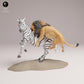 Product photo Animal Figure Diorama, Model Building: 0: Wild Animal Figure: Lion Hunting Zebra – Savanna Animals (Ref 25_08_06)