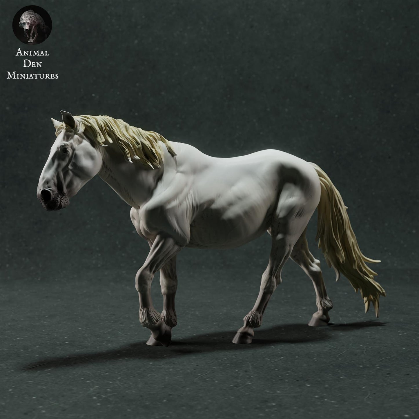 Product photo Animal Figure Diorama, Model Building: 0: Wildlife Figure: Camargue Horse (Ref 01_01_75)